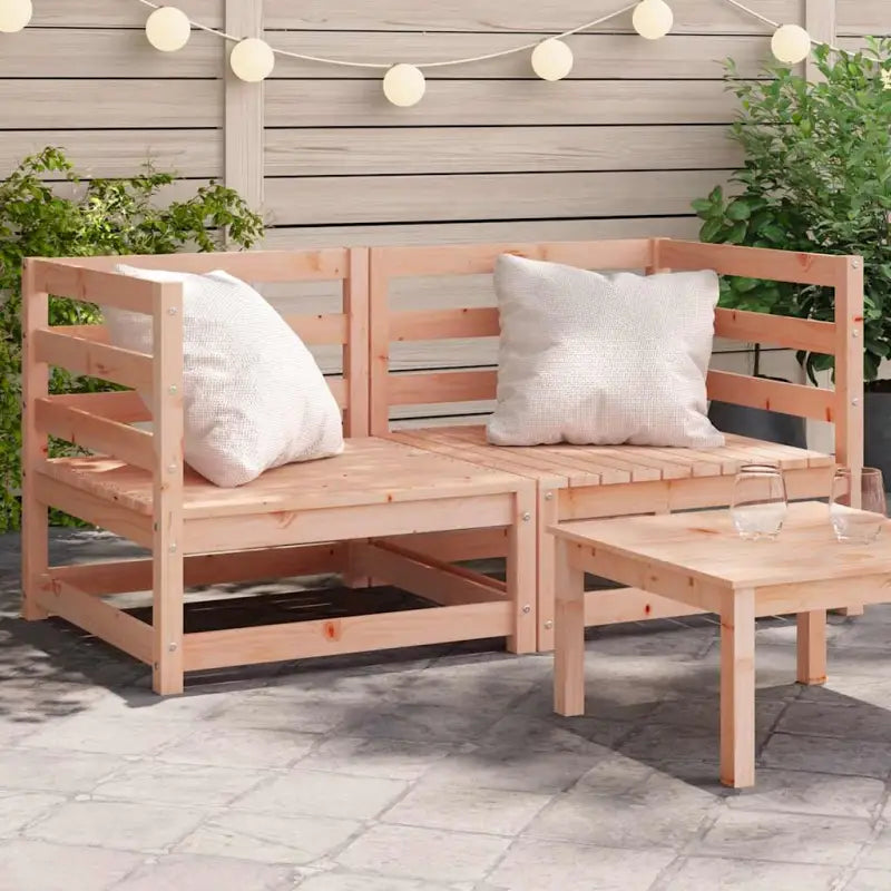 Modulaire houten tuinbank van massief grenenhout voor gezellige tuinen - Natuurlijk douglashout / 1 / Hoekbank (2 st)