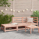 Modulaire houten tuinbank van massief grenenhout voor gezellige tuinen - Natuurlijk douglashout / 1 / hoek + stoel
