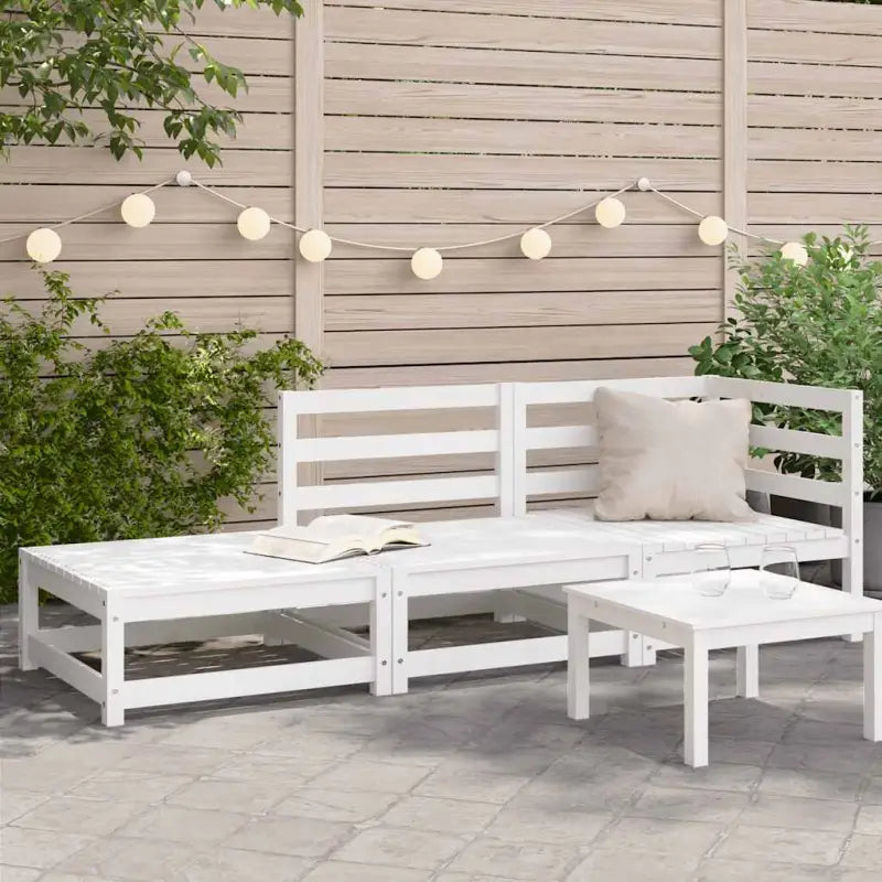 Modulaire houten tuinbank van massief grenenhout voor gezellige tuinen - Modulaire tuinbanken