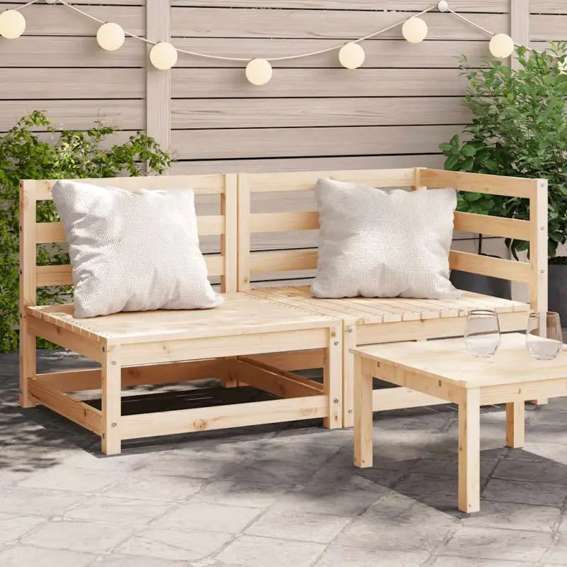 Modulaire houten tuinbank van massief grenenhout voor gezellige tuinen - Natuurlijk grenenhout / 1 / hoek + stoel