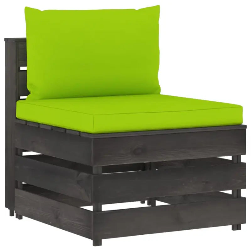 Modulaire houten tuinbank voor ontspannen en samen genieten - Felgroen en grijs / 1 / Middenbank - Modulaire tuinbanken