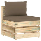 Modulaire houten tuinbank voor ontspannen en samen genieten - Taupe en bruin / 1 / Middenbank - Modulaire tuinbanken
