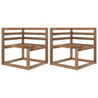 Modulaire houten tuinbankset met rustieke charme - Bruin / 1 / Hoekbank (2 st) - Modulaire tuinbanken