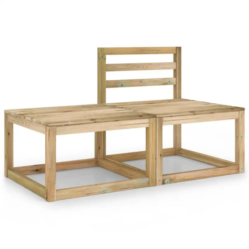 Modulaire houten tuinbankset met rustieke charme - Groen / 1 / Middenbank + tafel - Modulaire tuinbanken