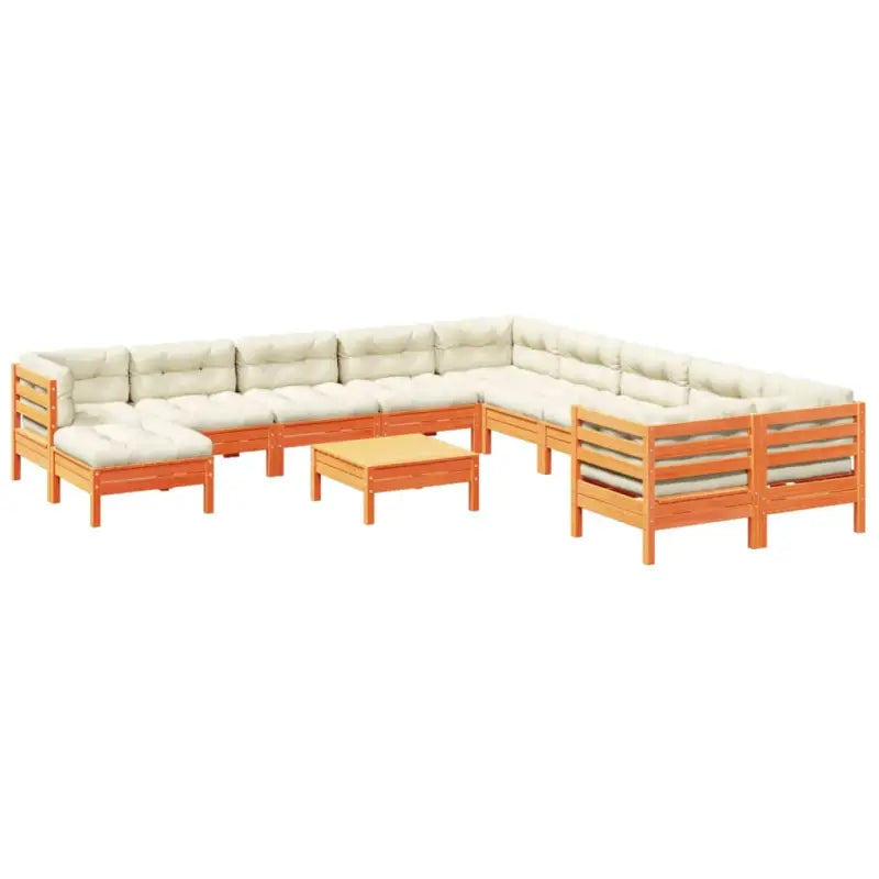 Modulaire loungeset in massief grenenhout voor een comfortabele zitervaring - Tuinsets
