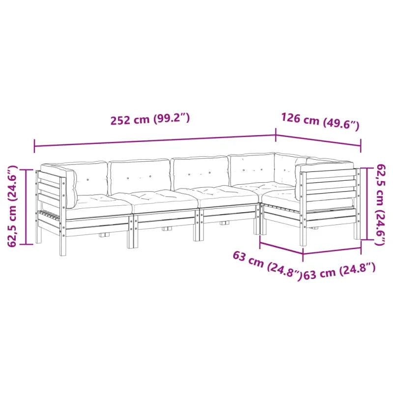 Modulaire loungeset met comfortabele zitervaring en hoogte rugleuning - Tuinsets