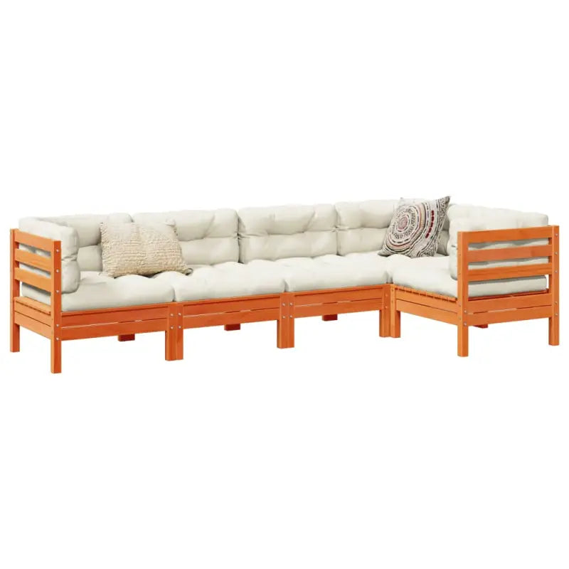 Modulaire loungeset met comfortabele zitervaring en hoogte rugleuning - Wasbruin - Tuinsets