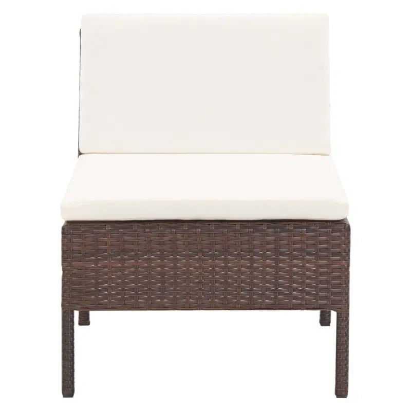 Modulaire loungeset met gepoedercoat stalen frame voor gezellige tuinplezier - Bruin - Tuinsets