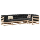 Modulaire loungeset met hoogte rugleuning voor comfortabele zitervaring - Natuurlijk grenenhout / Ja - Tuinsets