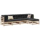 Modulaire loungeset met hoogte rugleuning voor een comfortabele zitervaring - Natuurlijk grenenhout / Ja - Tuinsets