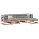 Modulaire loungeset met hoogte rugleuning voor een comfortabele zitervaring - Natuurlijk douglashout / Ja - Tuinsets