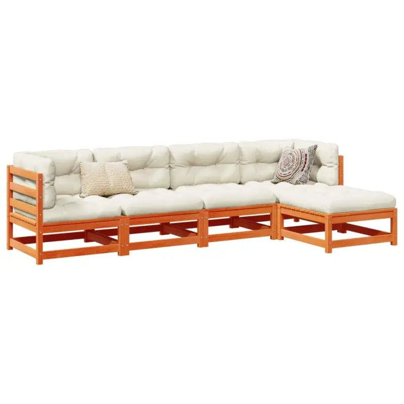 Modulaire loungeset met hoogte rugleuning voor een comfortabele zitervaring - Wasbruin / Nee - Tuinsets