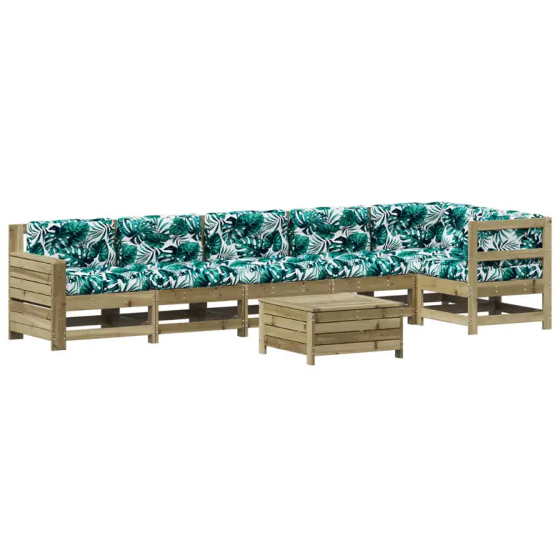 Modulaire loungeset van geïmpregneerd grenenhout voor buitengebruik - Tuinsets