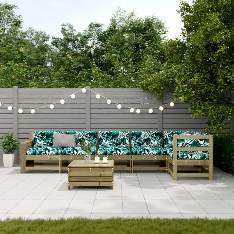 Modulaire loungeset van geïmpregneerd grenenhout voor buitengebruik - Tuinsets
