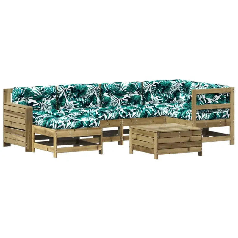 Modulaire loungeset van geïmpregneerd grenenhout voor tuin en terras - Tuinsets