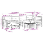 Modulaire loungeset van geïmpregneerd grenenhout voor tuin en terras - Tuinsets