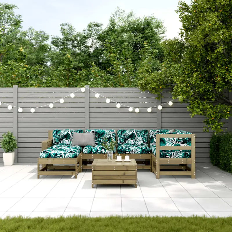 Modulaire loungeset van geïmpregneerd grenenhout voor tuin en terras - Tuinsets