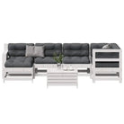 Modulaire loungeset van geïmpregneerd grenenhout voor tuin en terras - Wit grenenhout - Tuinsets