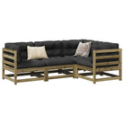 Modulaire loungeset van massief grenenhout met hoogte rugleuning - Naturel geïmpregneerd / Ja - Tuinsets