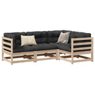 Modulaire loungeset van massief grenenhout met hoogte rugleuning - Natuurlijk grenenhout / Ja - Tuinsets