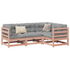 Modulaire loungeset van massief grenenhout met hoogte rugleuning - Natuurlijk douglashout / Ja - Tuinsets