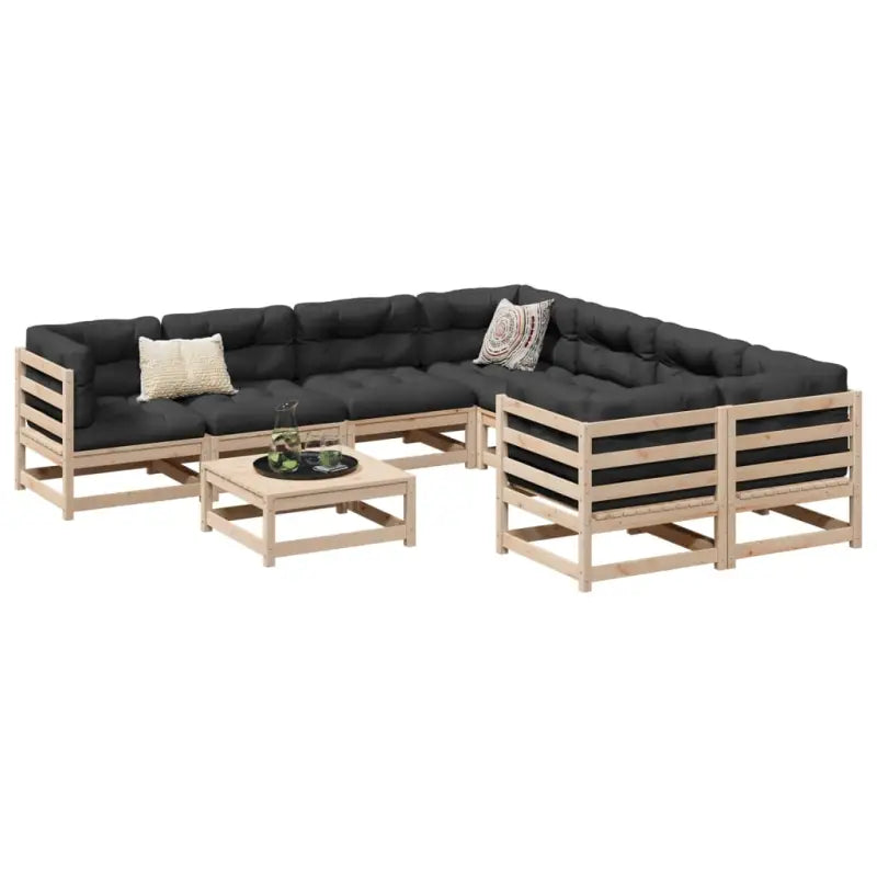 Modulaire loungeset van massief grenenhout voor buitenplezier - Natuurlijk grenenhout / zonder kussen - Tuinsets