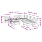 Modulaire loungeset van massief grenenhout voor buitenplezier - Tuinsets