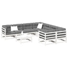 Modulaire loungeset van massief grenenhout voor buitenplezier - Wit / zonder kussen - Tuinsets