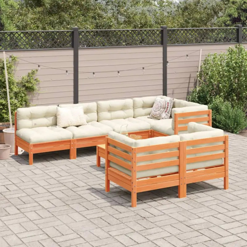 Modulaire loungeset van massief grenenhout voor comfortabele zitervaring - Tuinsets
