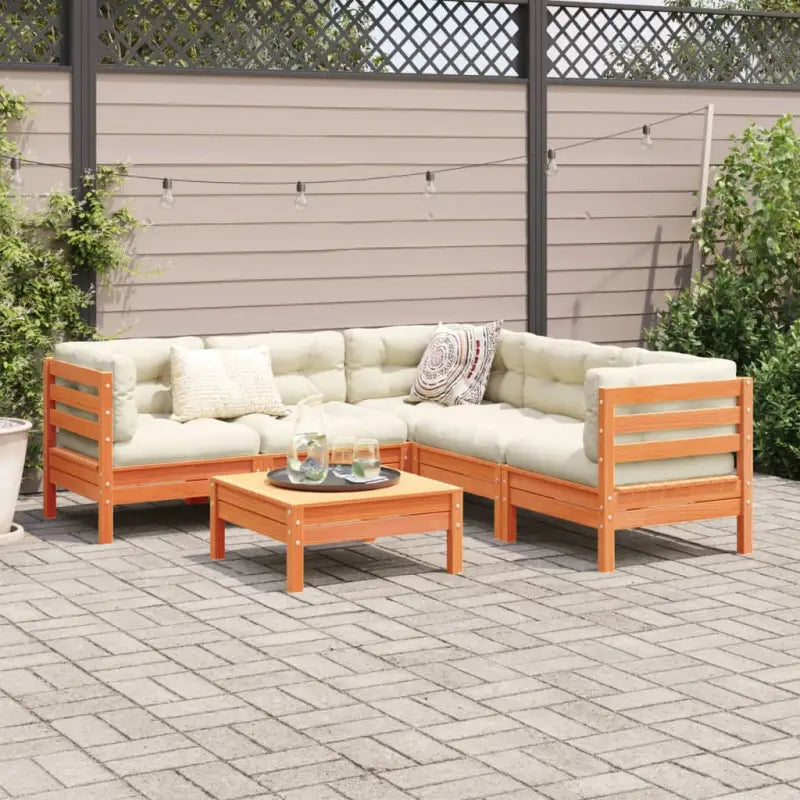 Modulaire loungeset van massief grenenhout voor een comfortabele zitervaring - Tuinsets
