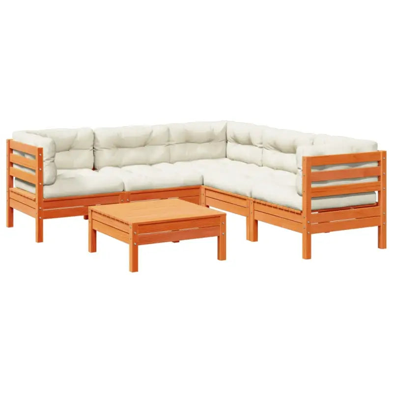 Modulaire loungeset van massief grenenhout voor een comfortabele zitervaring - Tuinsets
