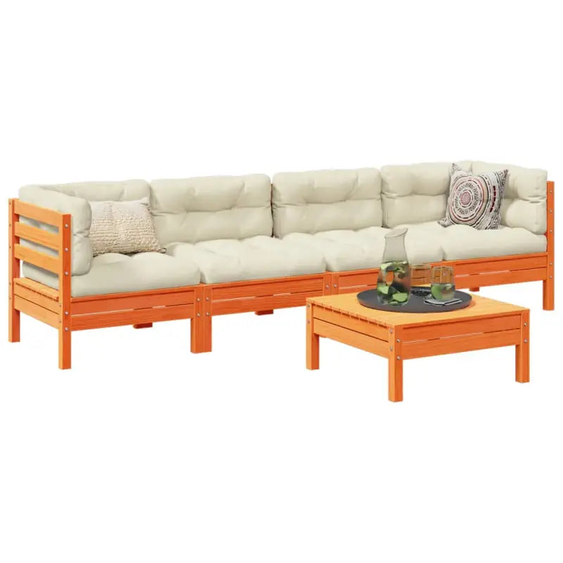 Modulaire loungeset van massief grenenhout voor een comfortabele zitervaring - Tuinsets
