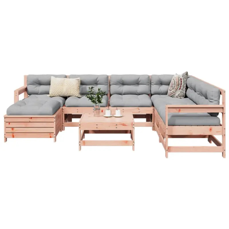 Modulaire loungeset van massief grenenhout voor in de tuin - Natuurlijk douglashout - Tuinsets