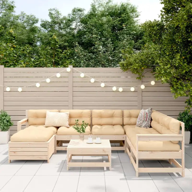 Modulaire loungeset van massief grenenhout voor in de tuin - Tuinsets
