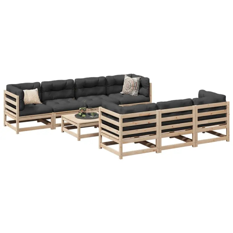 Modulaire loungeset van massief grenenhout voor tuin en terras - Tuinsets