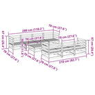 Modulaire loungeset van massief grenenhout voor tuin en terras - Tuinsets