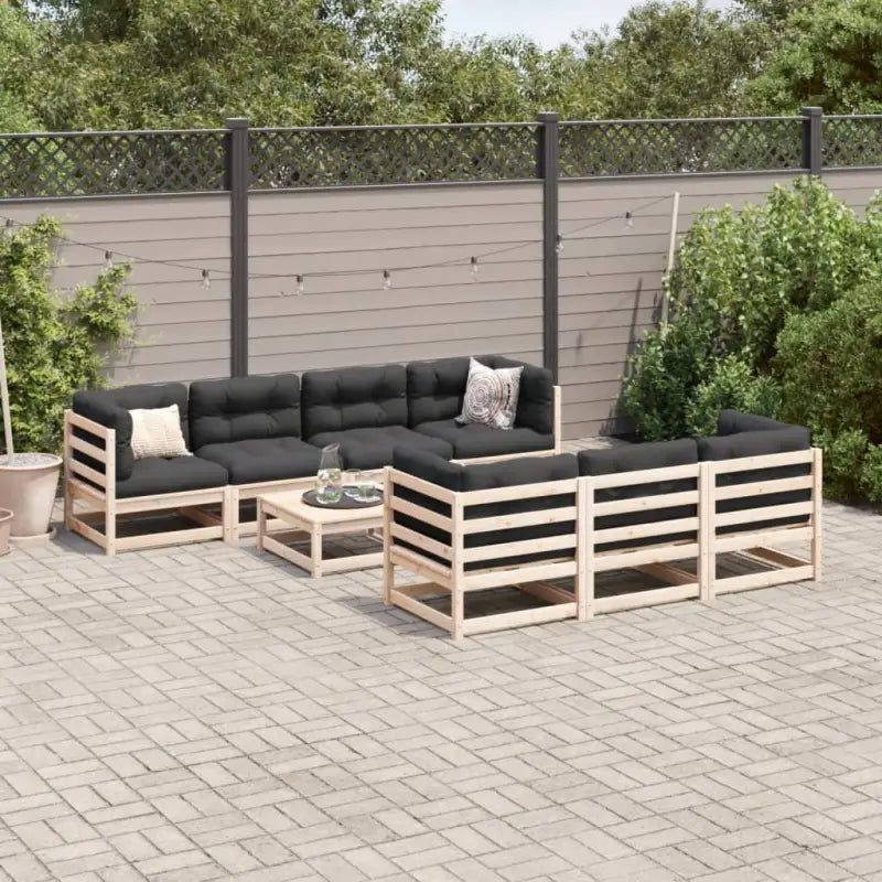 Modulaire loungeset van massief grenenhout voor tuin en terras - Tuinsets