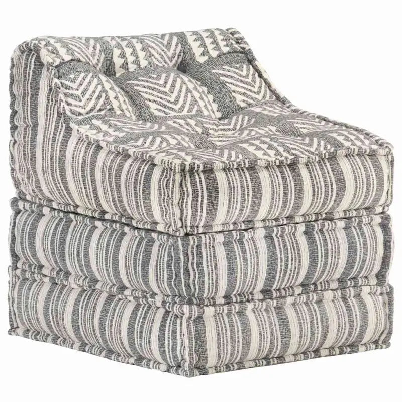 Modulaire poef met patchwork ontwerp voor exotische interieurstijl - Grijs / 1 / Loungebank - Stoelkussens