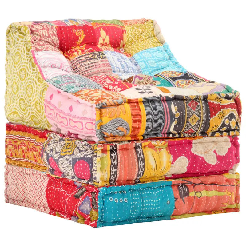Modulaire poef met patchwork ontwerp voor exotische interieurstijl - Patchwork / 1 / Loungebank - Stoelkussens