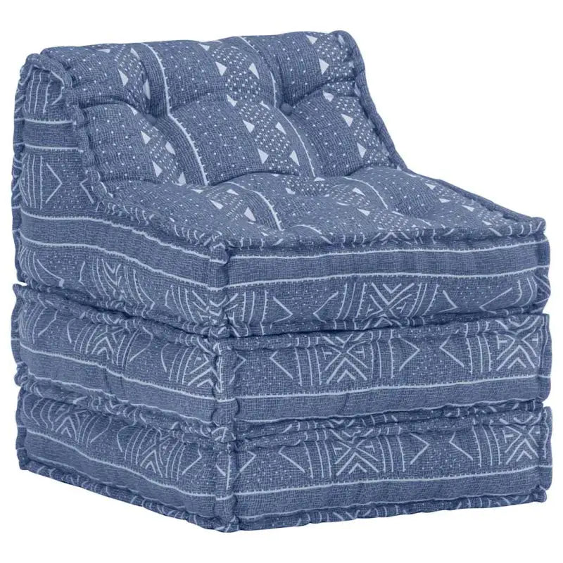 Modulaire poef met patchwork ontwerp voor exotische interieurstijl - Indigo / 1 / Loungebank - Stoelkussens