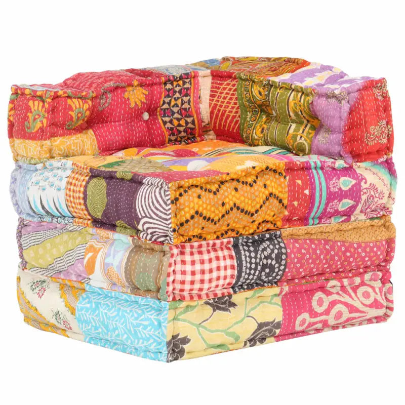 Modulaire poef met patchwork ontwerp voor exotische interieurstijl - Patchwork / 1 / Hoekbankonderdeel - Stoelkussens