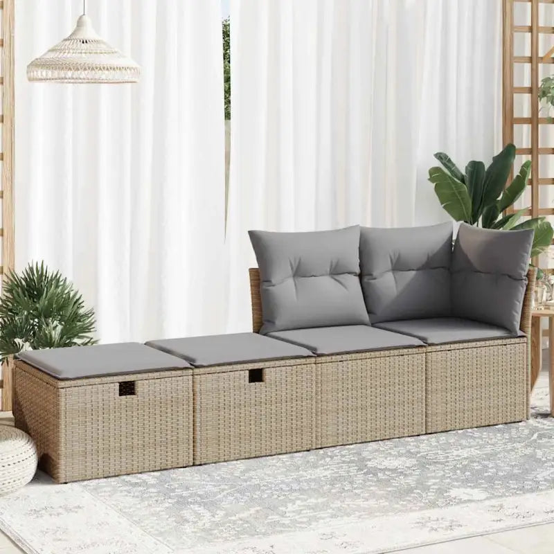 Modulaire poly rattan loungeset met waterdichte tas voor elk terras - Tuinsets