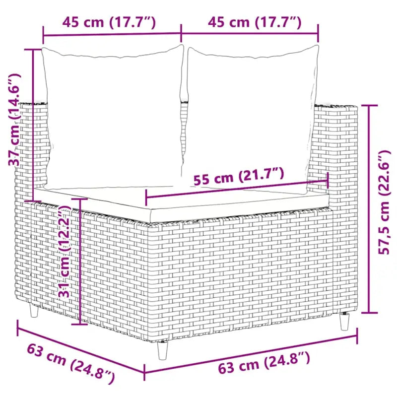 Modulaire poly rattan loungeset voor gemakkelijk schoon en buiten genieten - Tuinsets