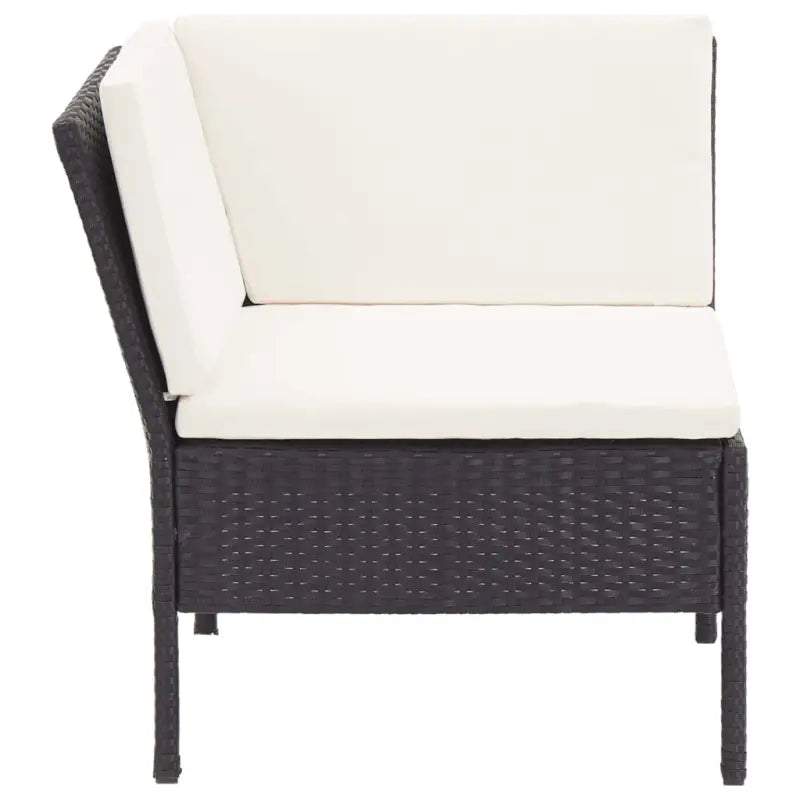 Modulaire tuin loungeset met gepoedercoat stalen frame voor ultiem comfort - Zwart en wit - Tuinsets