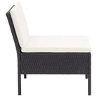 Modulaire tuin loungeset met gepoedercoat stalen frame voor ultiem comfort - Zwart en wit - Tuinsets