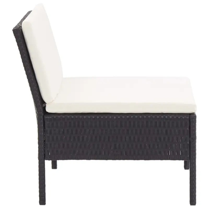 Modulaire tuin loungeset met gepoedercoat stalen frame voor ultiem comfort - Zwart en wit - Tuinsets