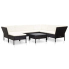 Modulaire tuin loungeset met gepoedercoat stalen frame voor ultiem comfort - Zwart en wit - Tuinsets