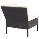 Modulaire tuin loungeset met gepoedercoat stalen frame voor ultiem comfort - Zwart en wit - Tuinsets