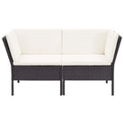 Modulaire tuin loungeset met gepoedercoat stalen frame voor ultiem comfort - Zwart en wit - Tuinsets