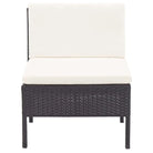 Modulaire tuin loungeset met gepoedercoat stalen frame voor ultiem comfort - Zwart en wit - Tuinsets
